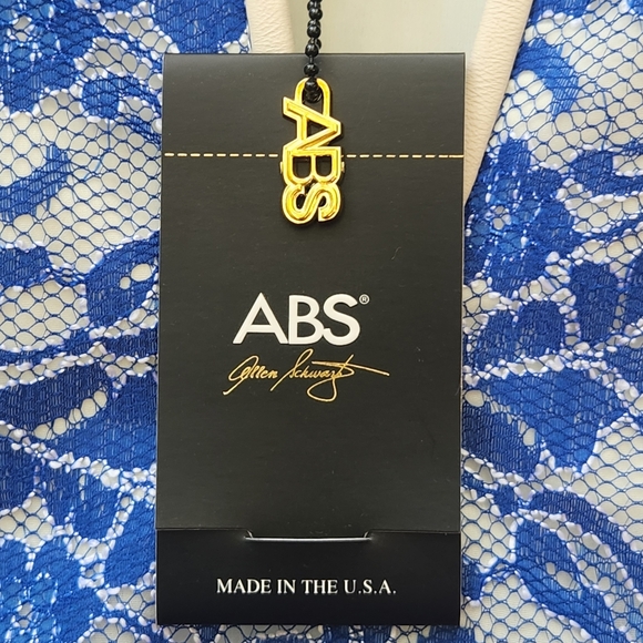 ABS Allen Schwartz Women's Dress Size 4 Blue Floral Lined Classic NWT Made USA - Picture 3 of 10